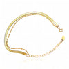 Lina Double Chain Anklet – 18K Gold-Plated, Waterproof & Hypoallergenic