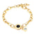 Gold-plated chain bracelet with black charm – waterproof hypoallergenic women’s jewelry UAE