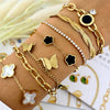 Aria Noir Charm Bracelet – 18K Gold-Plated, Waterproof & Hypoallergenic