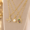 Rania Crystal Pendant Necklace – 18K Gold-Plated Brass