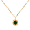 Emerald green round stone 18K gold-plated waterproof necklace – Yumeira Jewelry UAE