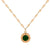 Emerald green round stone 18K gold-plated waterproof necklace – Yumeira Jewelry UAE