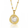 Rania Crystal Pendant Necklace – 18K Gold-Plated Brass