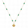 Green beaded 18K gold-plated waterproof stainless steel necklace – Yumeira Jewelry UAE