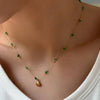 Green beaded 18K gold-plated waterproof stainless steel necklace – Yumeira Jewelry UAE