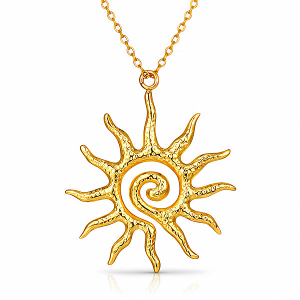 Aurora Sun Necklace – 18K Gold-Plated, Waterproof & Hypoallergenic