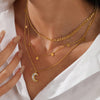 Noor Crescent & Star Necklace – 18K Gold-Plated, Waterproof & Hypoallergenic