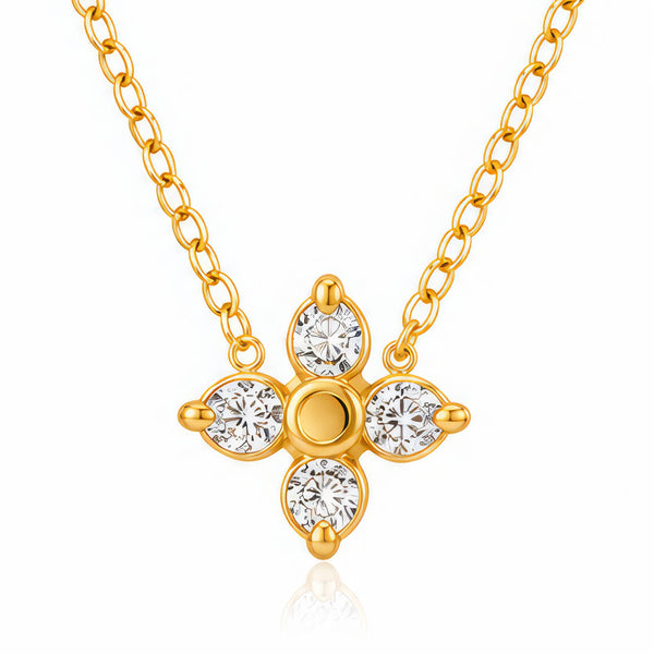 Yasmin Flower Necklace – 18K Gold-Plated, Waterproof & Hypoallergenic