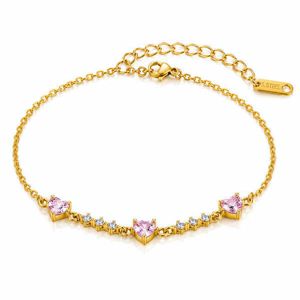 Talia Twin Heart Bracelet – 18K Gold-Plated, Waterproof & Hypoallergenic