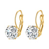18K gold plated leverback solitaire CZ drop earrings – waterproof stainless steel jewelry UAE