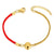 18K gold plated red cord bracelet with gold bead – waterproof stainless steel jewelry UAE