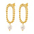Gold beaded pearl drop earrings – 18K gold plated stainless steel waterproof jewelry UAE