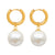 18K gold plated pearl drop hoop earrings – waterproof stainless steel earrings with pearl imitation UAE