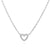 Silver stainless steel heart pendant necklace with cubic zirconia – waterproof jewelry for women UAE