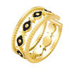18K gold plated evil eye adjustable ring – waterproof stainless steel enamel jewelry UAE