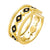 18K gold plated evil eye adjustable ring – waterproof stainless steel enamel jewelry UAE
