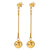 18K gold plated long drop earrings with spherical charm – waterproof stainless steel jewelry UAE