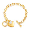 18K gold plated heart lock and key charm bracelet – waterproof stainless steel jewelry UAE