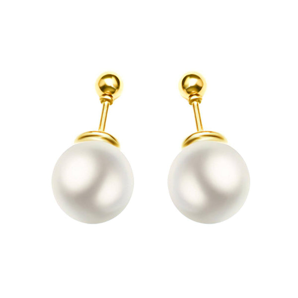 18K gold plated pearl drop stud earrings – waterproof stainless steel jewelry for women UAE