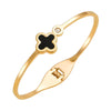 18K gold plated black clover bangle bracelet – waterproof stainless steel jewelry UAE