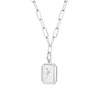Minimal 18K gold plated flower tag necklace – waterproof stainless steel pendant for women UAE