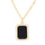 18K gold plated black rectangle pendant necklace – waterproof stainless steel jewelry for women UAE