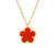 18K gold plated red clover flower necklace – waterproof stainless steel jewelry for women UAE