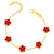 18K gold plated red flower charm bracelet – waterproof stainless steel jewelry UAE