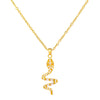 18K gold-plated snake pendant necklace with zircon stones – waterproof hypoallergenic jewelry UAE