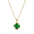 18K gold plated four-leaf clover pendant necklace with green enamel – waterproof stainless steel jewelry UAE