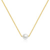 Isla Pearl Station Necklace – 18K Gold-Plated, Waterproof & Hypoallergenic