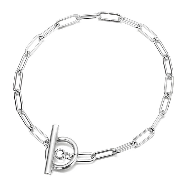 Silver Link Toggle Bracelet – Stainless Steel