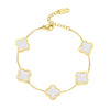 18K Gold Plated Stainless Steel Four-Leaf Clover Bracelet