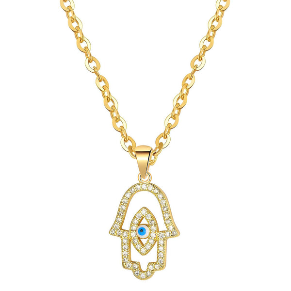 Mira Evil Eye Necklace – 18K Gold-Plated Brass
