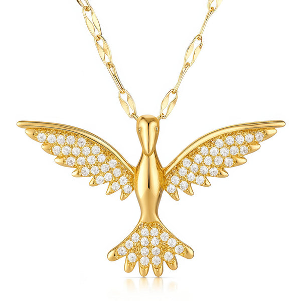 Layla Bird Pendant Necklace – 18K Gold-Plated Brass