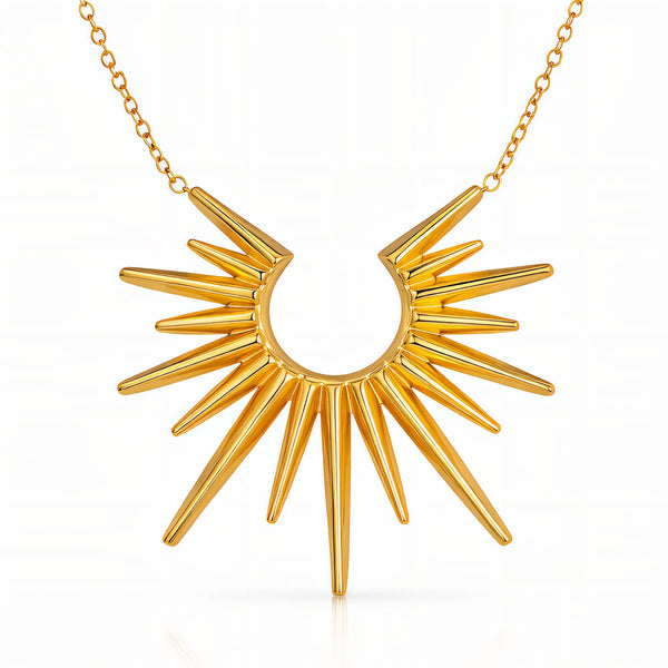 Elif Statement Pendant Necklace – 18K Gold-Plated, Waterproof & Hypoallergenic