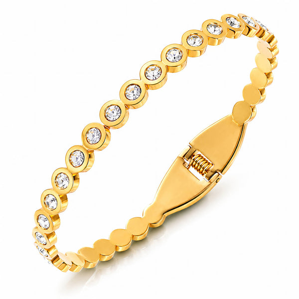 Stella Pave Bangle – 18K Gold-Plated, Waterproof & Hypoallergenic
