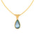 Blue teardrop pendant necklace with 18K gold plating – waterproof stainless steel women's jewelry UAE