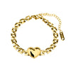 18K gold-plated bold chain bracelet with heart charm – waterproof, hypoallergenic women’s jewelry UAE