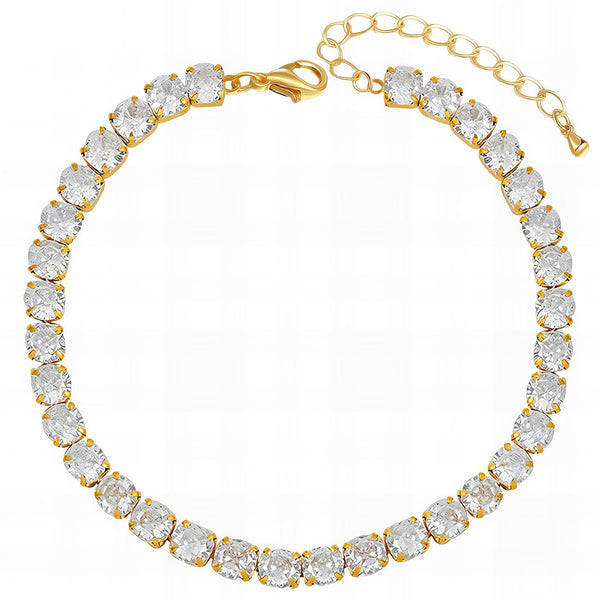 Luxury gold-plated tennis bracelet with cubic zirconia stones – waterproof hypoallergenic jewelry UAE