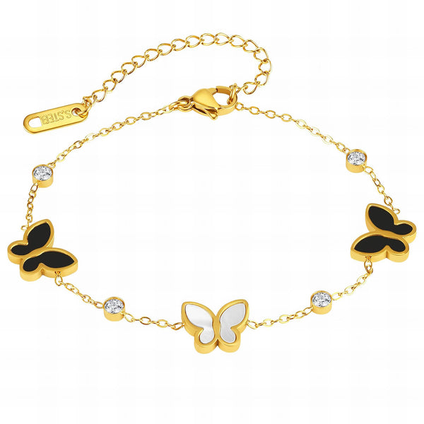 18K gold-plated butterfly charm bracelet – stainless steel, waterproof, hypoallergenic UAE jewelry