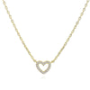 18K gold-plated open-heart pendant necklace – waterproof hypoallergenic jewelry UAE