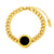 18K gold plated black onyx round charm bracelet – waterproof stainless steel jewelry UAE