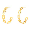 18K gold plated bold chain-link stainless steel hoop earrings – waterproof hypoallergenic UAE jewelry