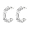 Stainless steel crystal weave textured hoop earrings for women – hypoallergenic & tarnish-free UAE jewelry