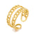 18K gold plated chain link adjustable ring – waterproof stainless steel jewelry for women UAE