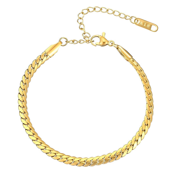 18K gold plated wheat chain bracelet – waterproof stainless steel jewelry UAE