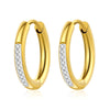 18K gold plated stainless steel mini hoop earrings with cubic zirconia stones – waterproof & hypoallergenic UAE jewelry