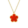 18K gold plated red clover flower necklace – waterproof stainless steel jewelry for women UAE