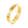 18K gold plated Roman numeral ring with cubic zirconia – waterproof stainless steel jewelry for women UAE
